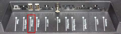 Base of the unit with USB Host port highlighted